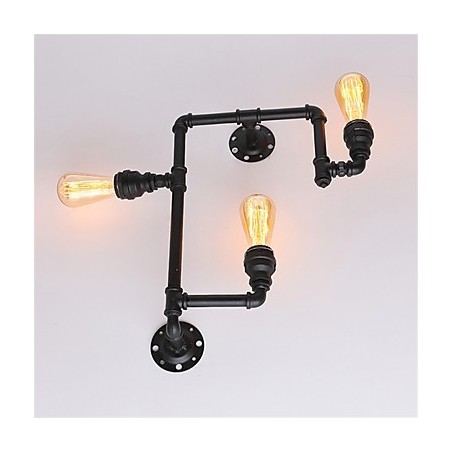 Vintage Industrial Pipe Nástenné svetlá Čierne kreatívne svetlá Reštaurácia Kaviareň Bar Dekoračné osvetlenie S 3 svetlom maľovanými povrchmi Vintage Industrial Pipe Nástenné svetlá Čierne kreatívne svetlá Reštaurácia Kaviareň Bar Dekoračné osvetlenie S 3 svetlom maľovanými povrchmi