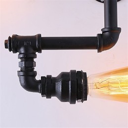 Vintage Industrial Pipe Nástenné svetlá Čierne kreatívne svetlá Reštaurácia Kaviareň Bar Dekoračné osvetlenie S 3 svetlom maľovanými povrchmi