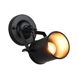 Maľovaná oceľová nástenná lampa Dumb Black Americká káva Dekorácia Retro nástenná lampa so svetelným mečom na stene