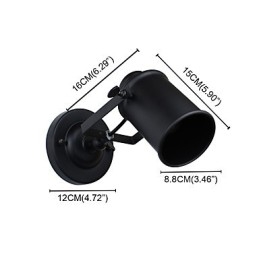 Maľovaná oceľová nástenná lampa Dumb Black Americká káva Dekorácia Retro nástenná lampa so svetelným mečom na stene
