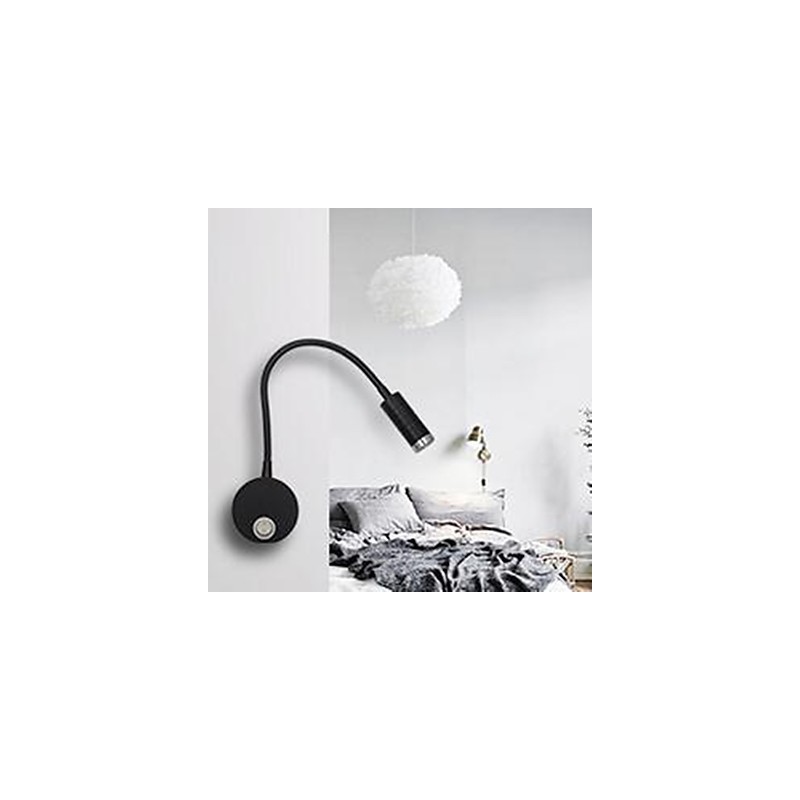 Nástenná lampa nástennej lampy hlavy lôžka hadice je osvetlená svetlom lampy na čítanie