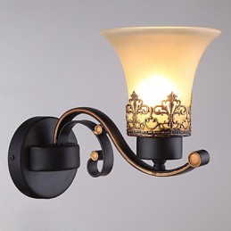 Jednohlavý americký vidiek Vintage kov so sklenenou nástennou lampou pre jedáleň Vstup do obývacej izby Foyer Dekorovaná nástenná lampa