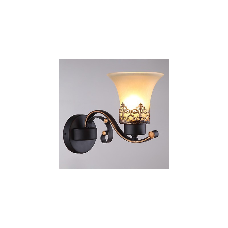Jednohlavý americký vidiek Vintage kov so sklenenou nástennou lampou pre jedáleň Vstup do obývacej izby Foyer Dekorovaná nástenná lampa