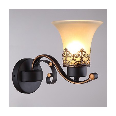 Jednohlavý americký vidiek Vintage kov so sklenenou nástennou lampou pre jedáleň Vstup do obývacej izby Foyer Dekorovaná nástenná lampa Jednohlavý americký vidiek Vintage kov so sklenenou nástennou lampou pre jedáleň Vstup do obývacej izby Foyer Dekorovaná nástenná lampa