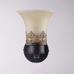 Jednohlavý americký vidiek Vintage kov so sklenenou nástennou lampou pre jedáleň Vstup do obývacej izby Foyer Dekorovaná nástenná lampa