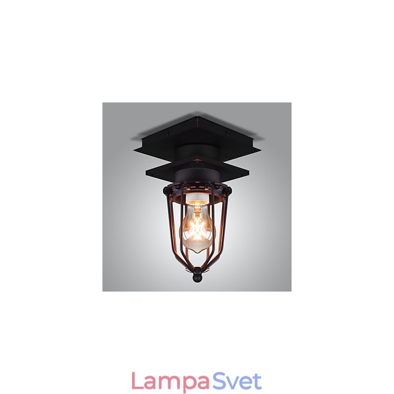 Retro kovaná nástenná lampa Jednohlavá starožitná pripomínajúca lampa Loft Americká železná Vintage malé klietky stropná lampa