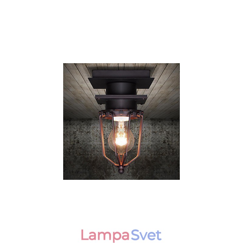 Retro kovaná nástenná lampa Jednohlavá starožitná pripomínajúca lampa Loft Americká železná Vintage malé klietky stropná lampa