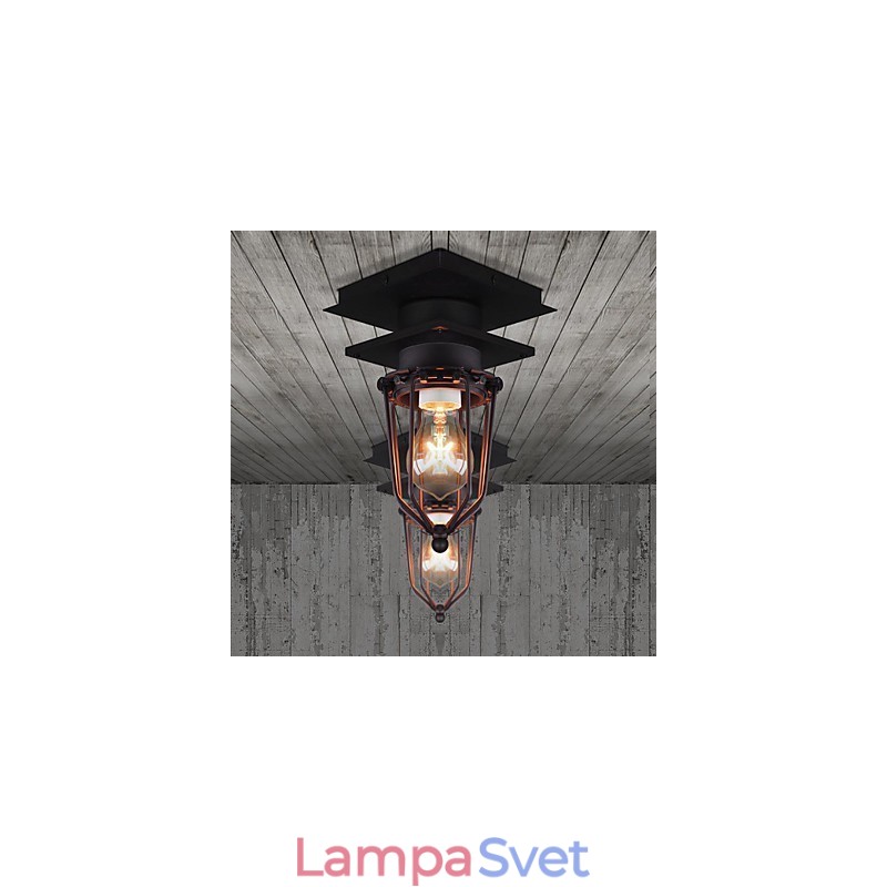Retro kovaná nástenná lampa Jednohlavá starožitná pripomínajúca lampa Loft Americká železná Vintage malé klietky stropná lampa