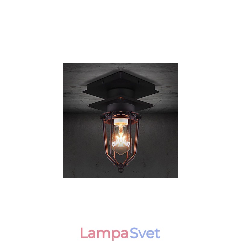 Retro kovaná nástenná lampa Jednohlavá starožitná pripomínajúca lampa Loft Americká železná Vintage malé klietky stropná lampa
