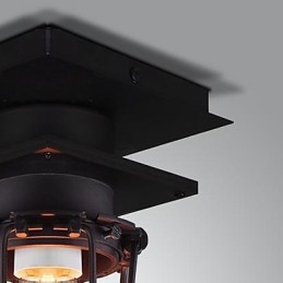 Retro kovaná nástenná lampa Jednohlavá starožitná pripomínajúca lampa Loft Americká železná Vintage malé klietky stropná lampa