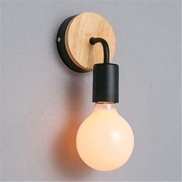 Moderné minimalistické, kreatívne, drevené, železné svietidlo, chodba, balkón, spálňa, posteľ, železná nástenná lampa