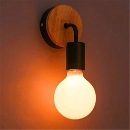 Moderné minimalistické, kreatívne, drevené, železné svietidlo, chodba, balkón, spálňa, posteľ, železná nástenná lampa