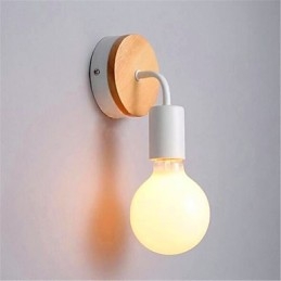 Moderné minimalistické, kreatívne, drevené, železné svietidlo, chodba, balkón, spálňa, posteľ, železná nástenná lampa