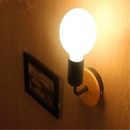Moderné minimalistické, kreatívne, drevené, železné svietidlo, chodba, balkón, spálňa, posteľ, železná nástenná lampa