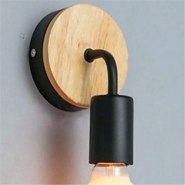 Moderné minimalistické, kreatívne, drevené, železné svietidlo, chodba, balkón, spálňa, posteľ, železná nástenná lampa