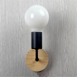 Moderné minimalistické, kreatívne, drevené, železné svietidlo, chodba, balkón, spálňa, posteľ, železná nástenná lampa