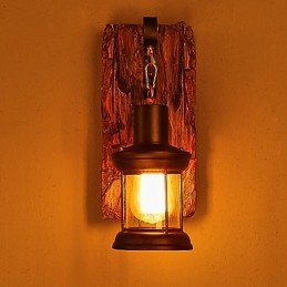 Jednohlavé priemyselné Vintage Retro drevené nástenné farebné nástenné svietidlo na domácu hotelovú chodbu