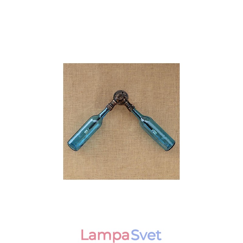 Retro American Village Creative Industry Wind Designer Nástenná lampa na fľašu s vodou Nástenná svetlomodrá