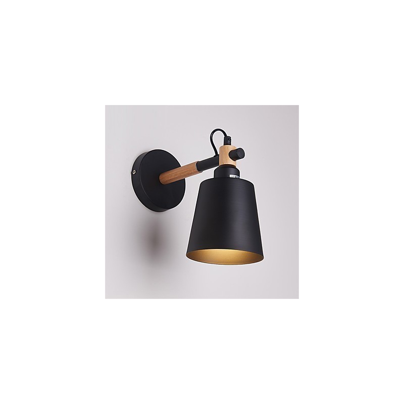 Vintage Drevo Kov v štýle Art Deco Rustikálne nástenné svietidlo Obývacia izba Jedáleň Predsieň Nástenná lampa Čierna Biela Voliteľné