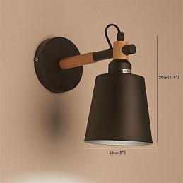 Vintage Drevo Kov v štýle Art Deco Rustikálne nástenné svietidlo Obývacia izba Jedáleň Predsieň Nástenná lampa Čierna Biela Voliteľné