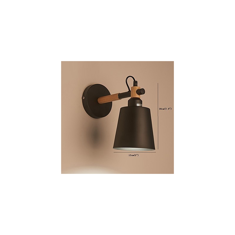 Vintage Drevo Kov v štýle Art Deco Rustikálne nástenné svietidlo Obývacia izba Jedáleň Predsieň Nástenná lampa Čierna Biela Voliteľné
