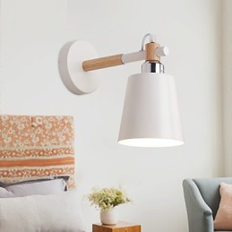 Vintage Drevo Kov v štýle Art Deco Rustikálne nástenné svietidlo Obývacia izba Jedáleň Predsieň Nástenná lampa Čierna Biela Voliteľné