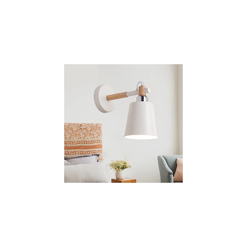 Vintage Drevo Kov v štýle Art Deco Rustikálne nástenné svietidlo Obývacia izba Jedáleň Predsieň Nástenná lampa Čierna Biela Voliteľné