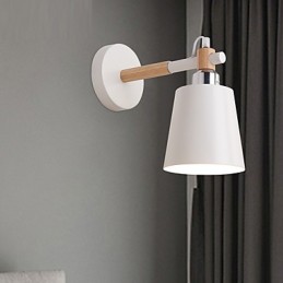 Vintage Drevo Kov v štýle Art Deco Rustikálne nástenné svietidlo Obývacia izba Jedáleň Predsieň Nástenná lampa Čierna Biela Voliteľné