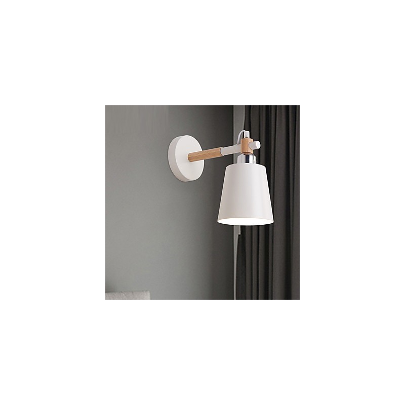 Vintage Drevo Kov v štýle Art Deco Rustikálne nástenné svietidlo Obývacia izba Jedáleň Predsieň Nástenná lampa Čierna Biela Voliteľné