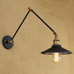 Rustic Lodge Country Retro galvanicky pokovovaná funkcia pre okolité svetlo s výkyvným ramenom v mini štýle