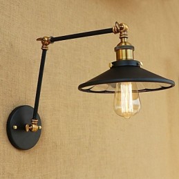 Rustic Lodge Country Retro galvanicky pokovovaná funkcia pre okolité svetlo s výkyvným ramenom v mini štýle