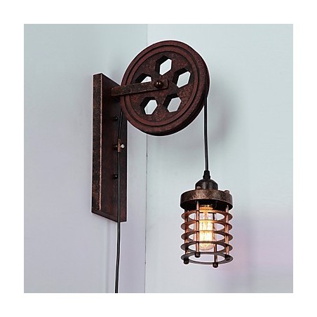 Priemyselná retro železná nástenná lampa Creative Personality Lift Kladka Priemyselná retro železná nástenná lampa Creative Personality Lift Kladka