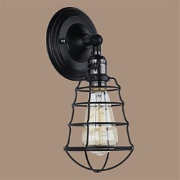 S vypínačom Vintage 1 Svetlý priemysel Čierna kovová klietka Loft Nástenná lampa Obývacia izba Jedáleň Predsieň Kaviareň Bary Bar Nástenné nástenné svietidlo