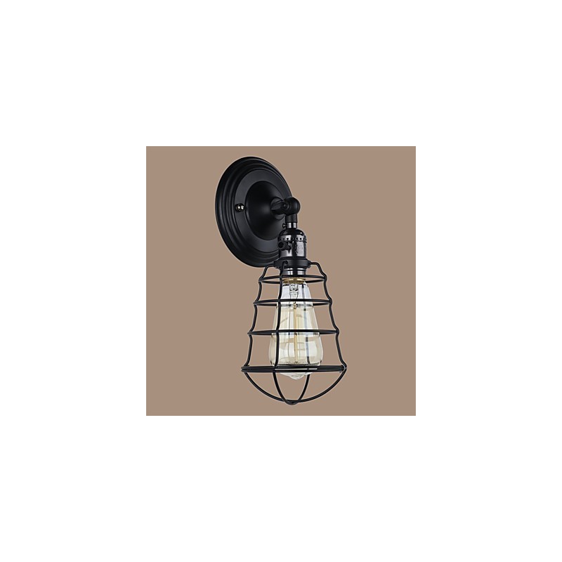 S vypínačom Vintage 1 Svetlý priemysel Čierna kovová klietka Loft Nástenná lampa Obývacia izba Jedáleň Predsieň Kaviareň Bary Bar Nástenné nástenné svietidlo