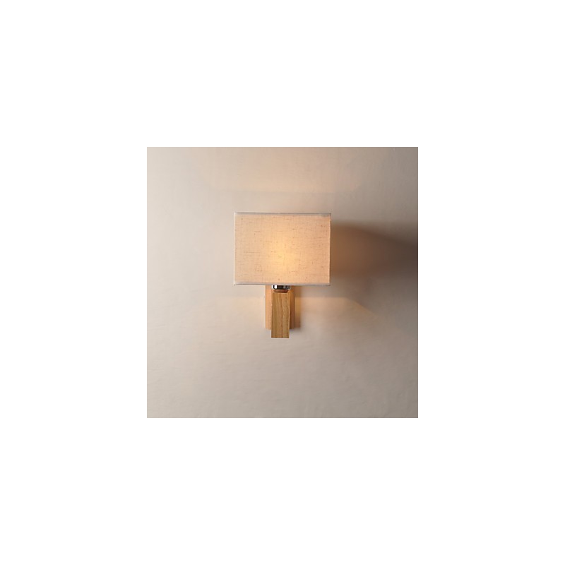 Jednoduchá nástenná lampa Nočná stolová lampa s látkovým tienidlom a masívnym drevom do spálne Komoda Obývacia izba Detská izba