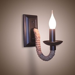 Konopné lano Retro nástenná lampa Creative Personality Bar Iron Candle Lamp