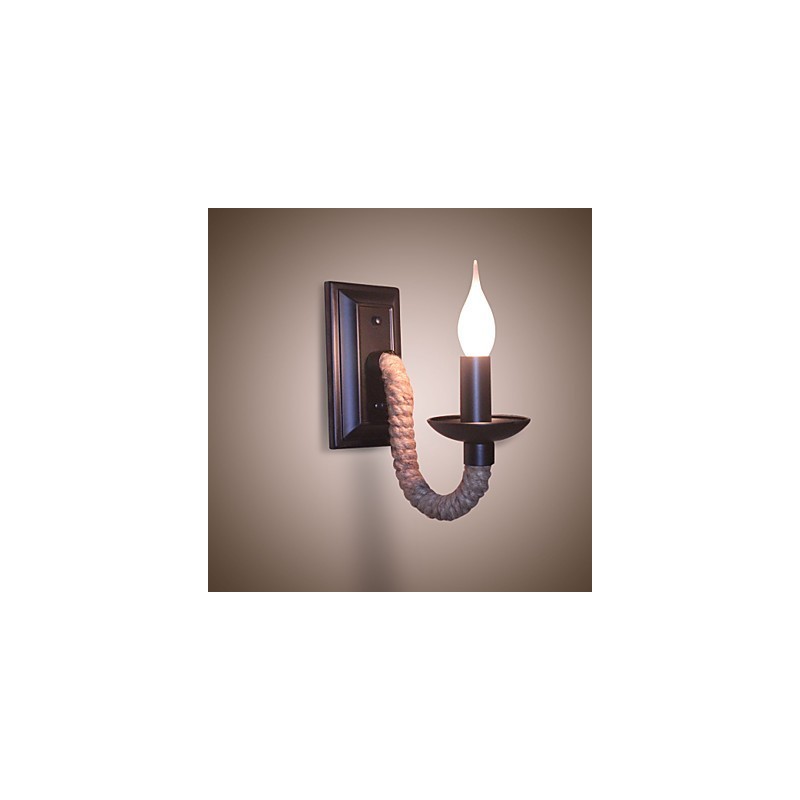 Konopné lano Retro nástenná lampa Creative Personality Bar Iron Candle Lamp