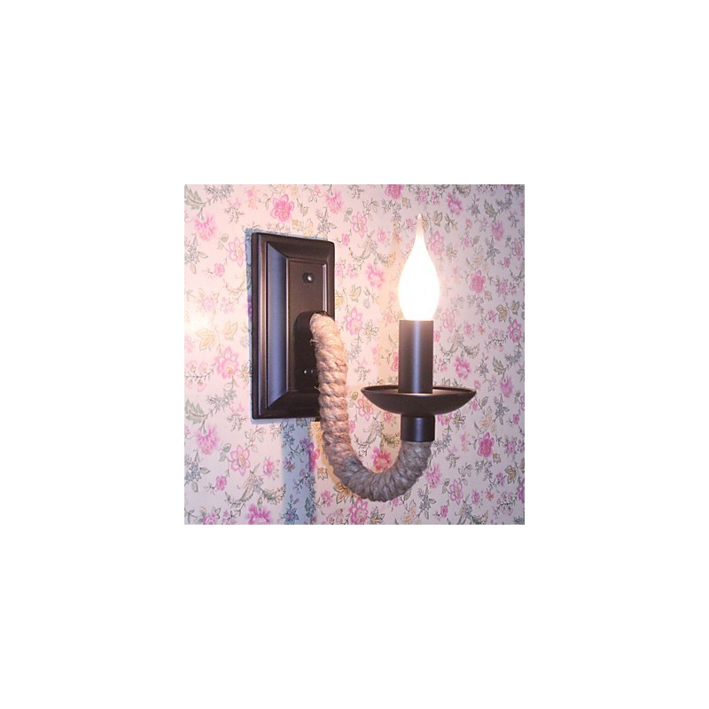 Konopné lano Retro nástenná lampa Creative Personality Bar Iron Candle Lamp