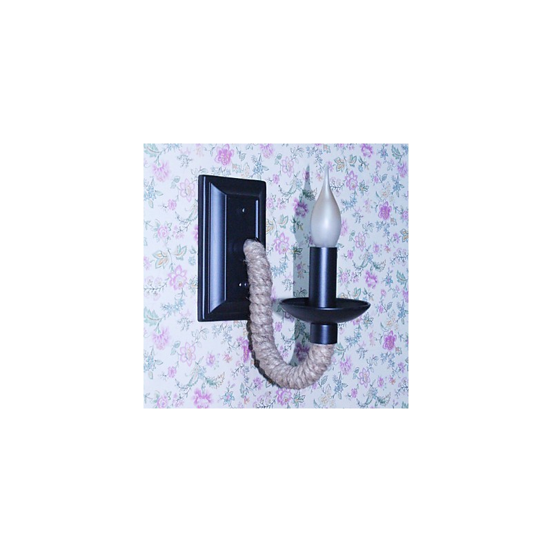 Konopné lano Retro nástenná lampa Creative Personality Bar Iron Candle Lamp