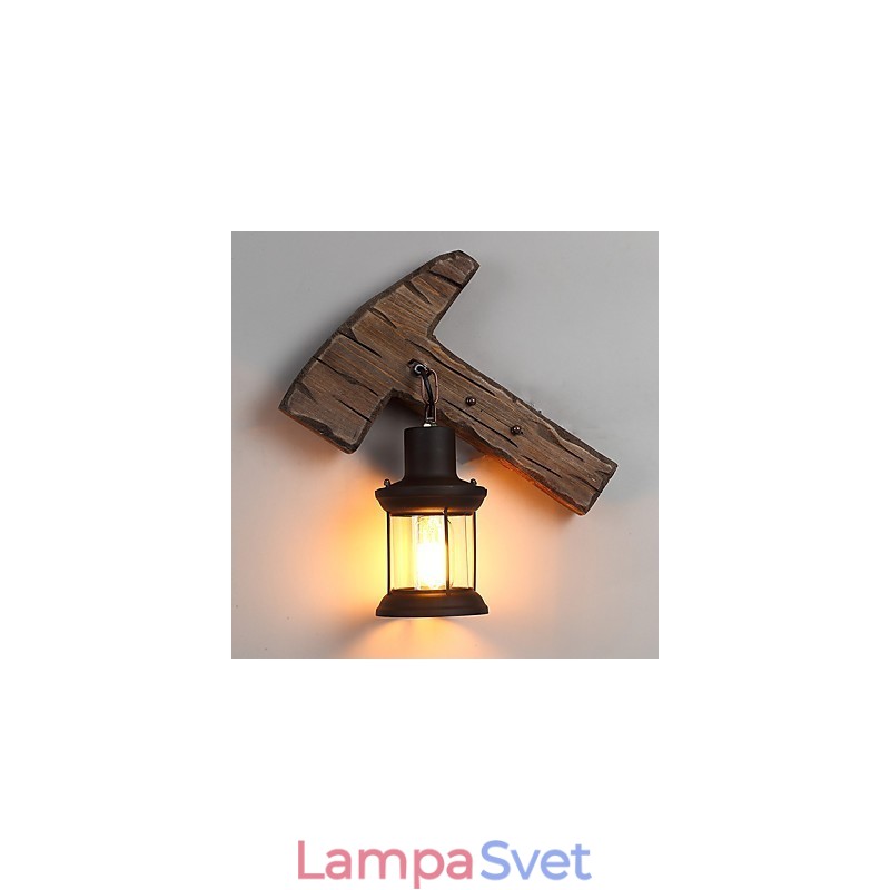 Jednohlavé priemyselné Vintage Retro drevené nástenné farebné nástenné svietidlo na domácu hotelovú chodbu