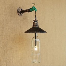 Edison Retro dekoratívna fľaša na víno z vodnej fajky Nástenné svietidlo