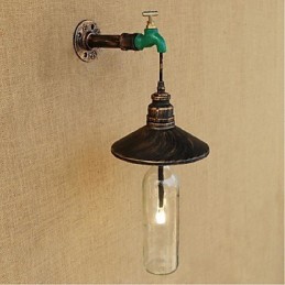 Edison Retro dekoratívna fľaša na víno z vodnej fajky Nástenné svietidlo