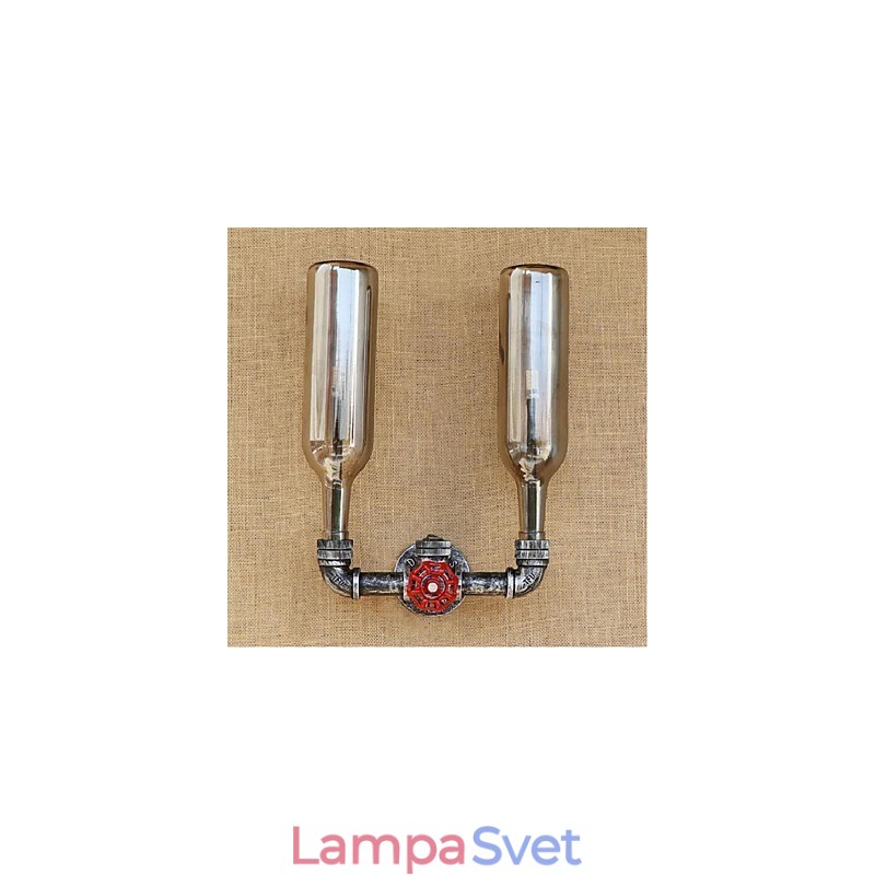 Nástenná lampa na fľašu s vodou Svetlosivá