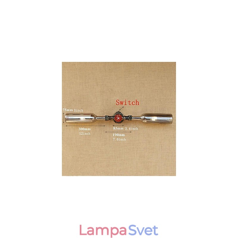 Retro American Village Kreatívny priemysel Wind Designer Nástenná lampa na fľašu s vodou Nástenná svetlošedá