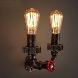 2 hlavy Vintage priemyselné kovové nástenné svietidlá Reštaurácia Kaviareň Bar Dekoračné osvetlenie