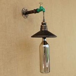 Iron Pipe Retro Bar Hotelová dekorácia Nástenná lampa na fľašu