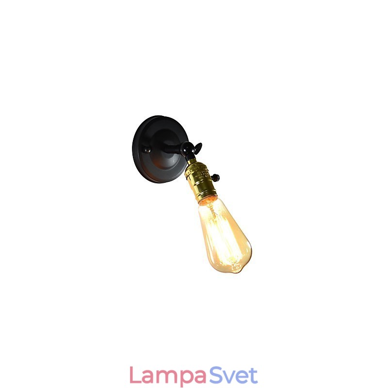 Železná nástenná lampa Čierna Jednoduchá retro nástenná lampa Jednohlavá dekoratívna nástenná lampa európskeho štýlu