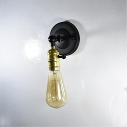 Železná nástenná lampa Čierna Jednoduchá retro nástenná lampa Jednohlavá dekoratívna nástenná lampa európskeho štýlu