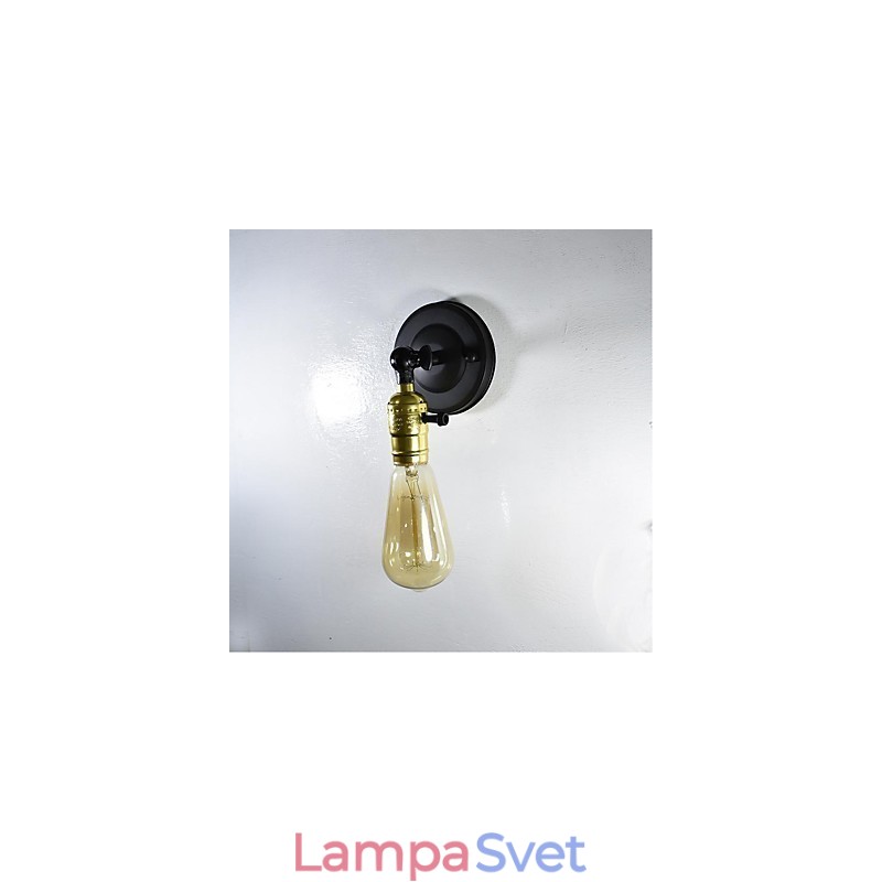 Železná nástenná lampa Čierna Jednoduchá retro nástenná lampa Jednohlavá dekoratívna nástenná lampa európskeho štýlu