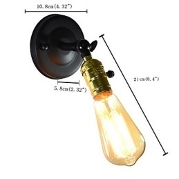 Železná nástenná lampa Čierna Jednoduchá retro nástenná lampa Jednohlavá dekoratívna nástenná lampa európskeho štýlu